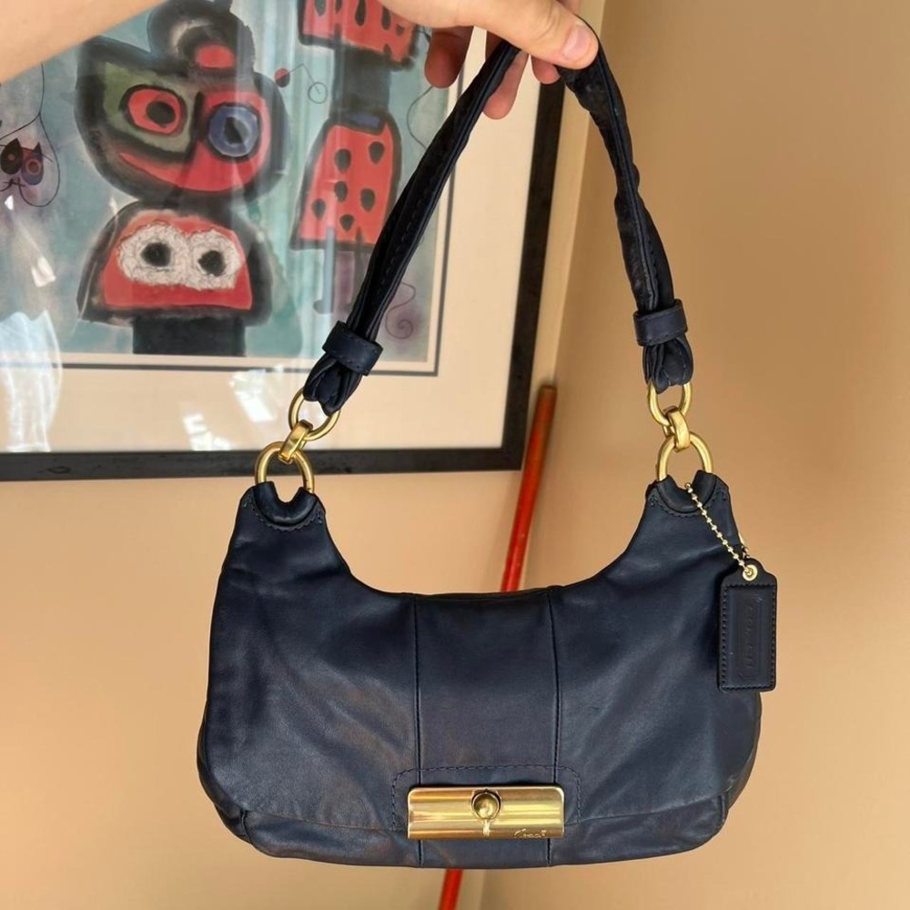 Y2K 2000s Coach Navy Leather Kristin Hobo Shoulder bag / Hand bag